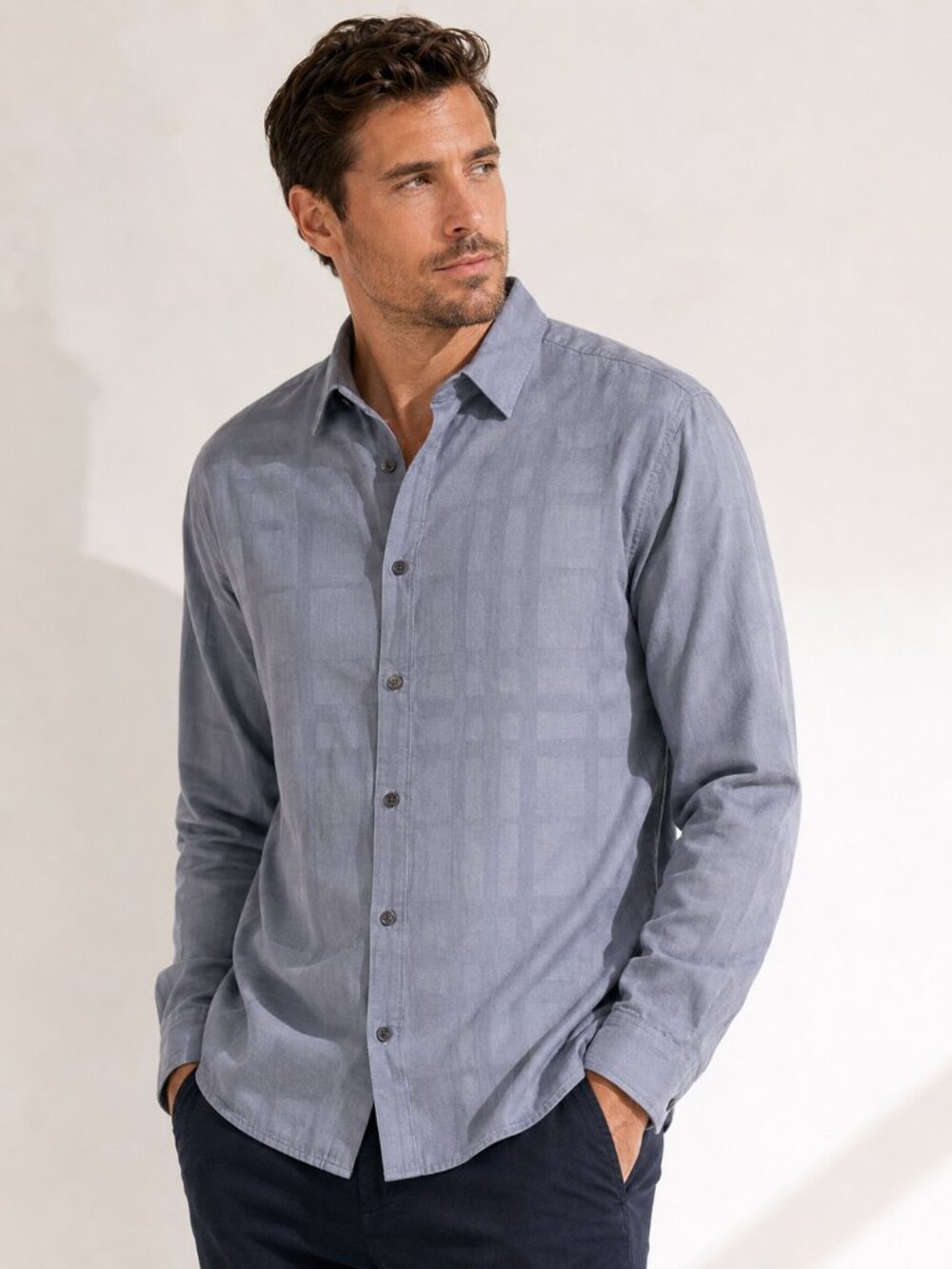 Burberry Brit Tonal Check Men's Shirt Luxury Cotton Button Down XL